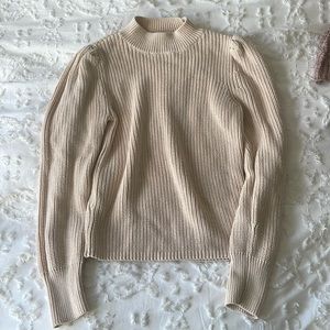 525 cream puff shoulder cotton sweater